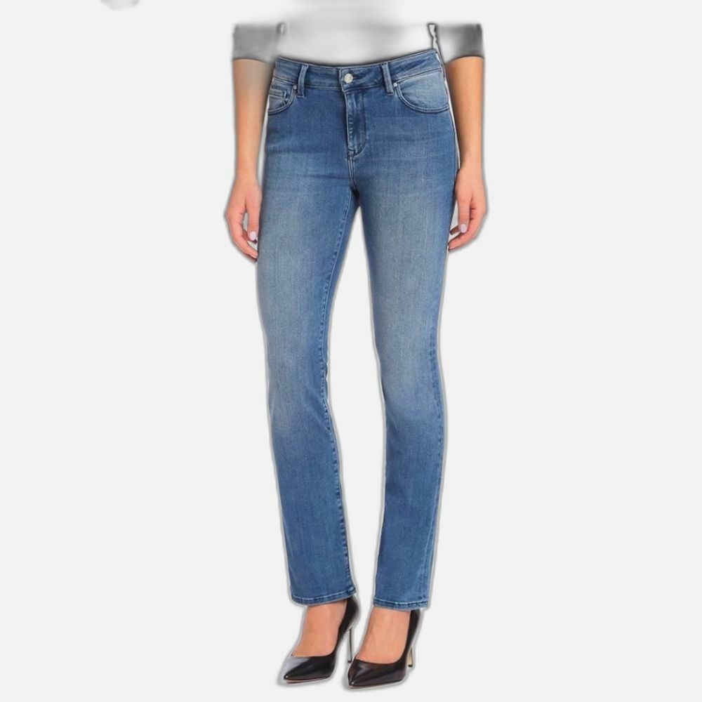 Mavi Kendra Blue Denim High Rise Straight Leg Jeans Size 14 (32) Petite